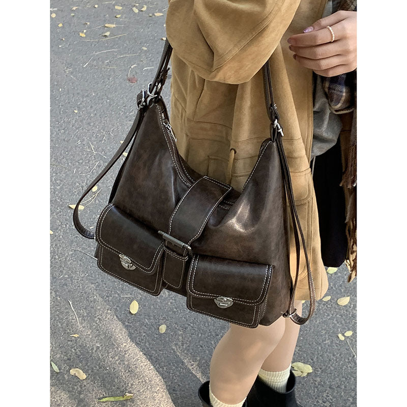 Retro High-grade Large Capacity Underarm Simple Tote Bag