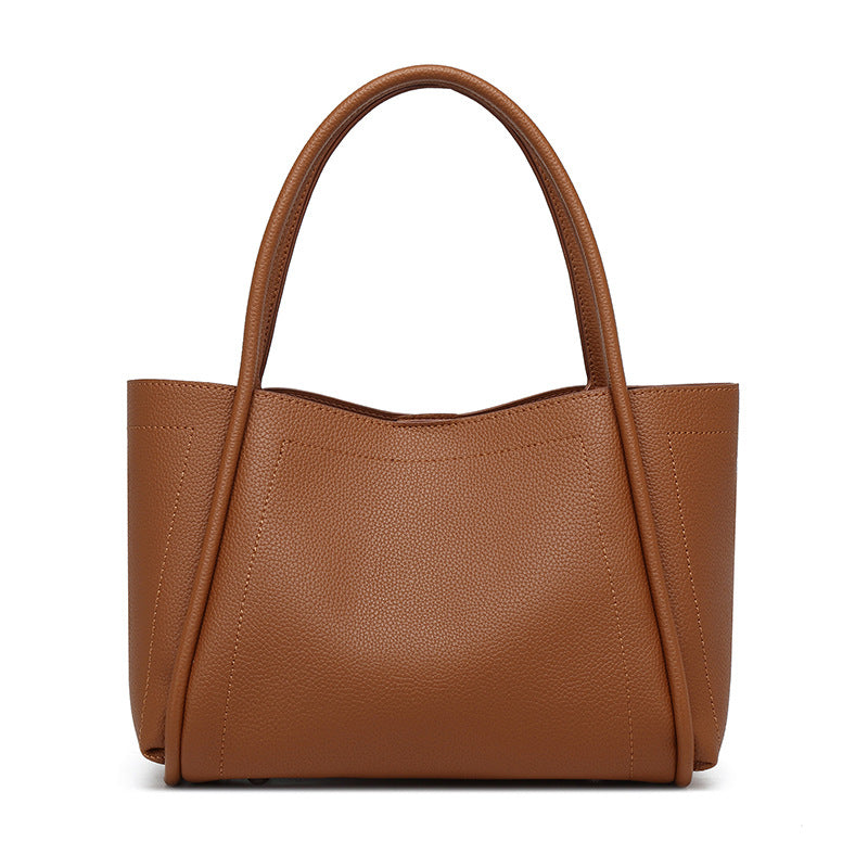 Women's Korean Textured Vegetable Basket Simple Commuting Handbags