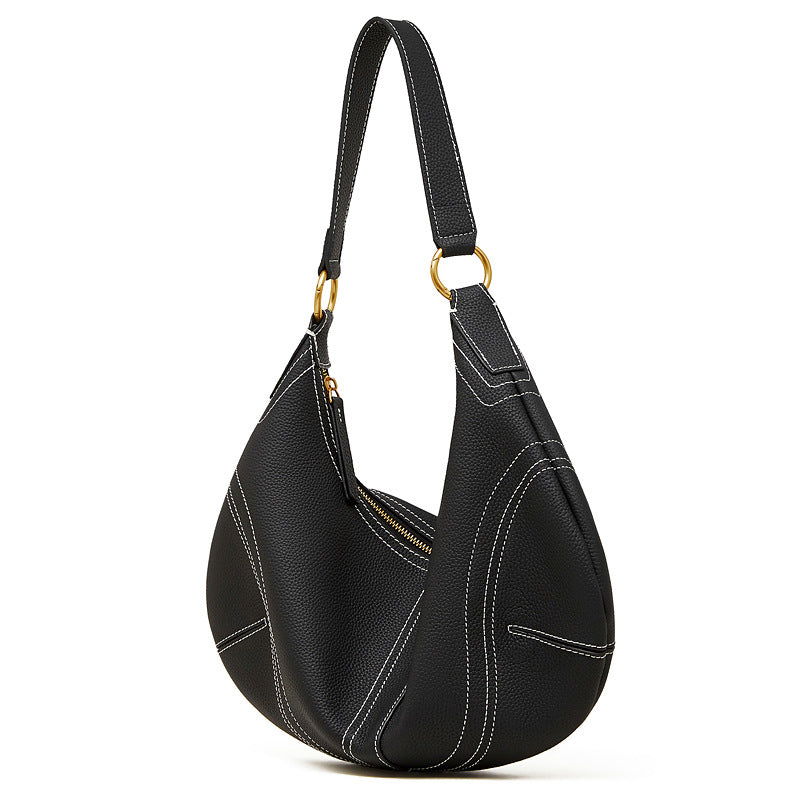 Underarm Genuine Leather Style Dumpling Fashion Women's Shoulder Bag