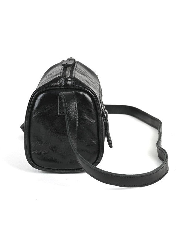 Women's & Men's First Layer Vegetable Tanning Leather Cylinder Bags