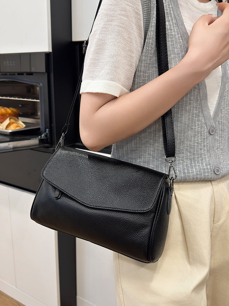 Women's Genuine Leather Fashion Large Capacity Toe Cap Layer Women's Messenger Bag