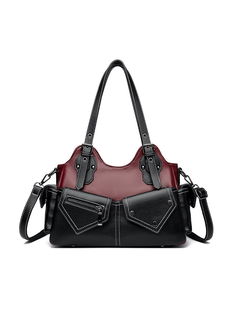 Summer Niche Design Retro Color Contrast Patchwork Women's Messenger Bag