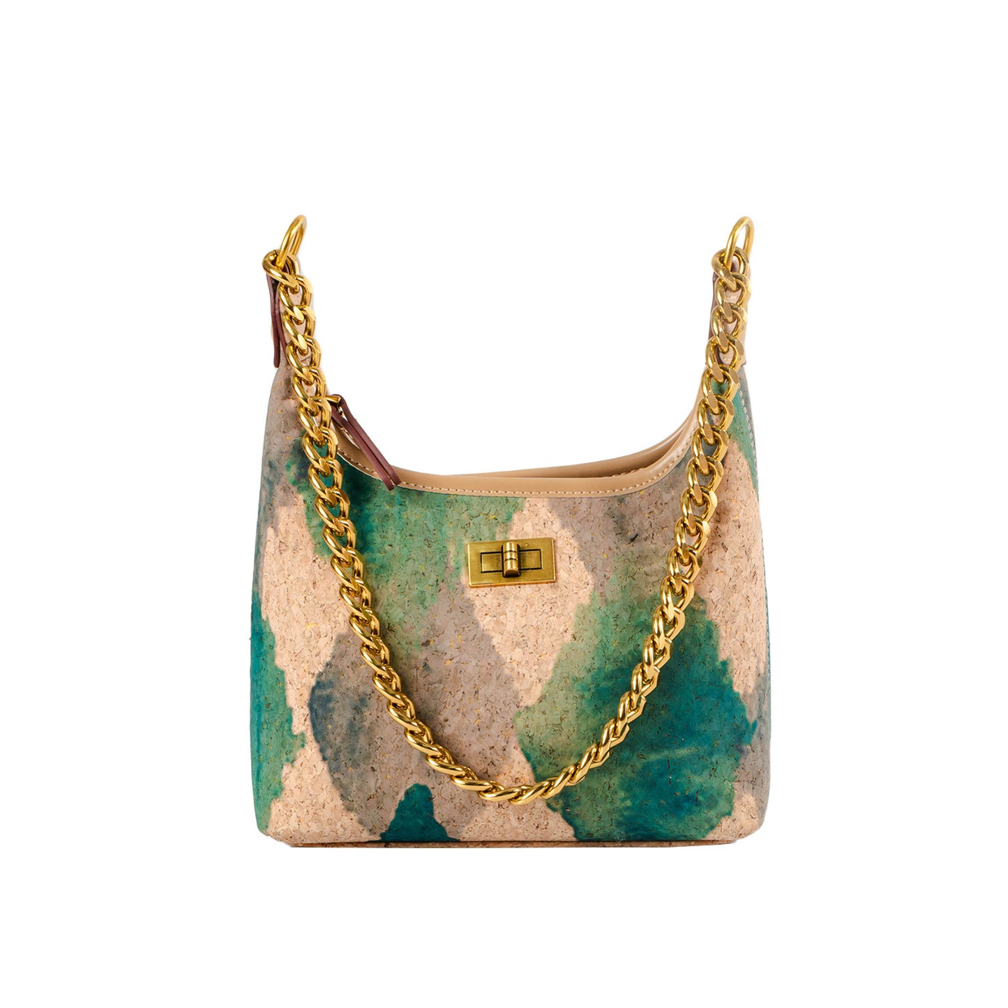 Women's Metal Chain Wooden Inside Outside Fashion Personality Storage Hand Light Bags