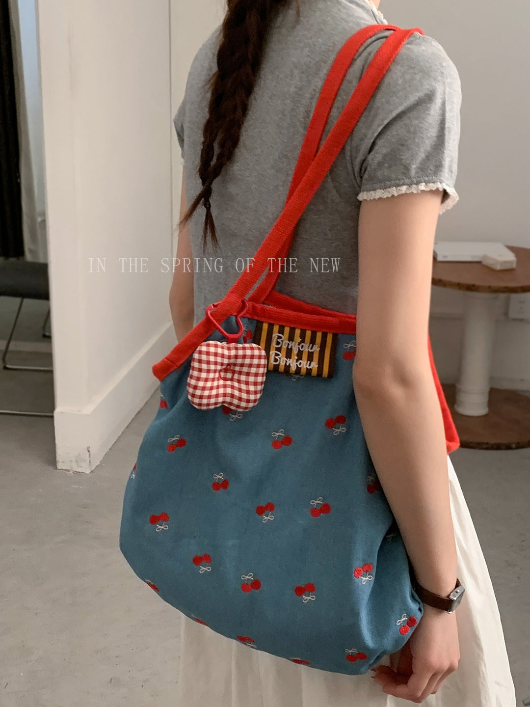 Women's Korean Style Large Capacity Simple Denim Tote Bags