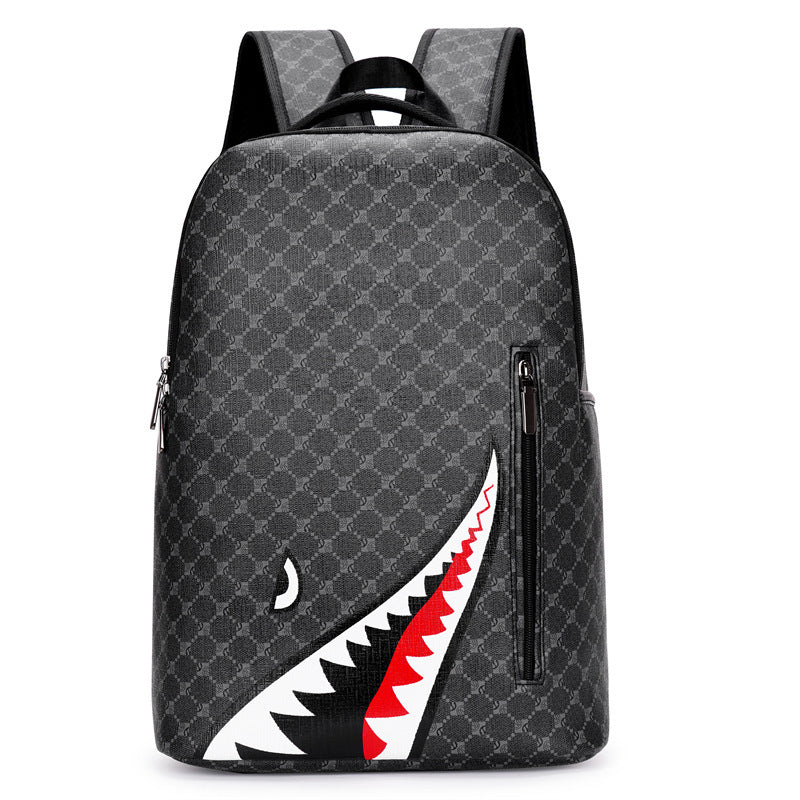 Men's Shark Business Large Capacity Campus Good-looking Leisure Backpack