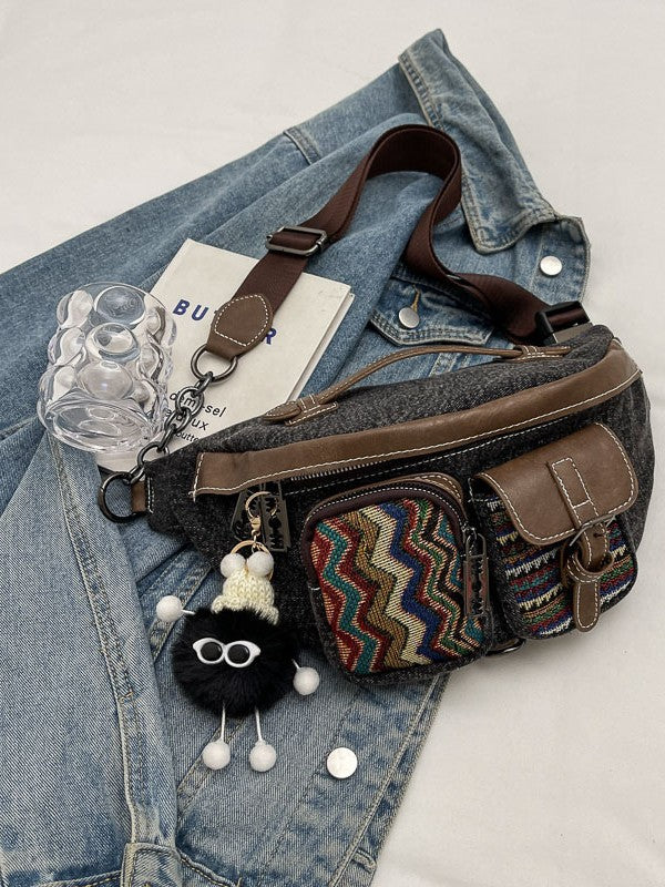 Denim Sail Ethnic Embroidery Trend Dumpling Bags