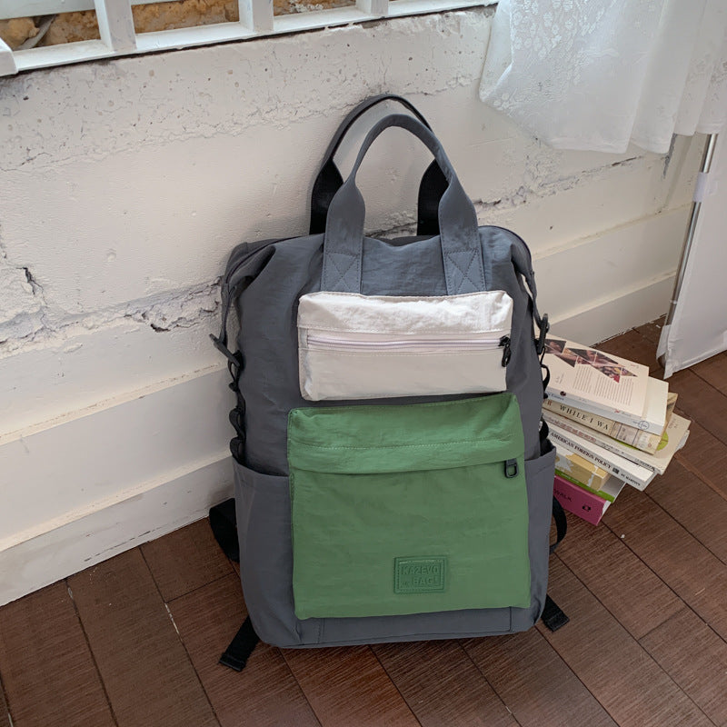 Women's Korean Style Good-looking Niche Contrast Color Atmosphere Lightweight Commuter Backpacks