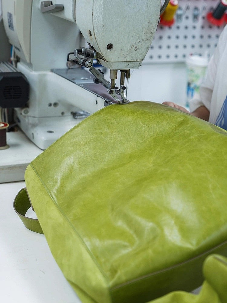 Women's Green Soft Leather Large Capacity Light Luxury Minority High-grade Women's Shoulder Bag