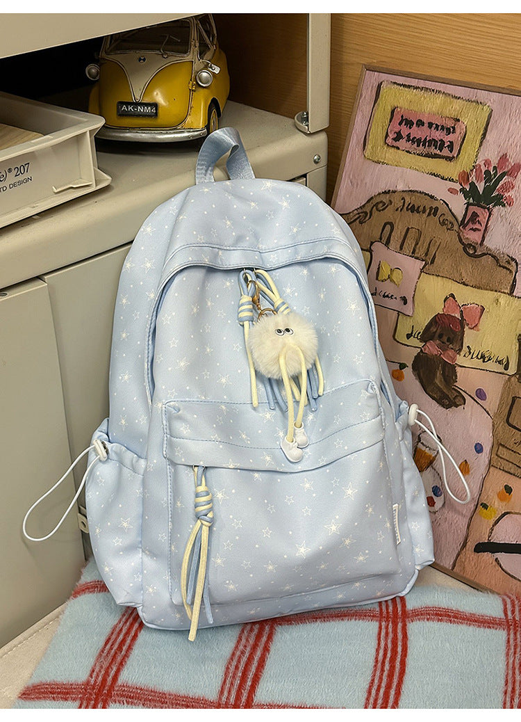 Korean Artsy Female College Minimalist Star Lightweight Large Backpacks