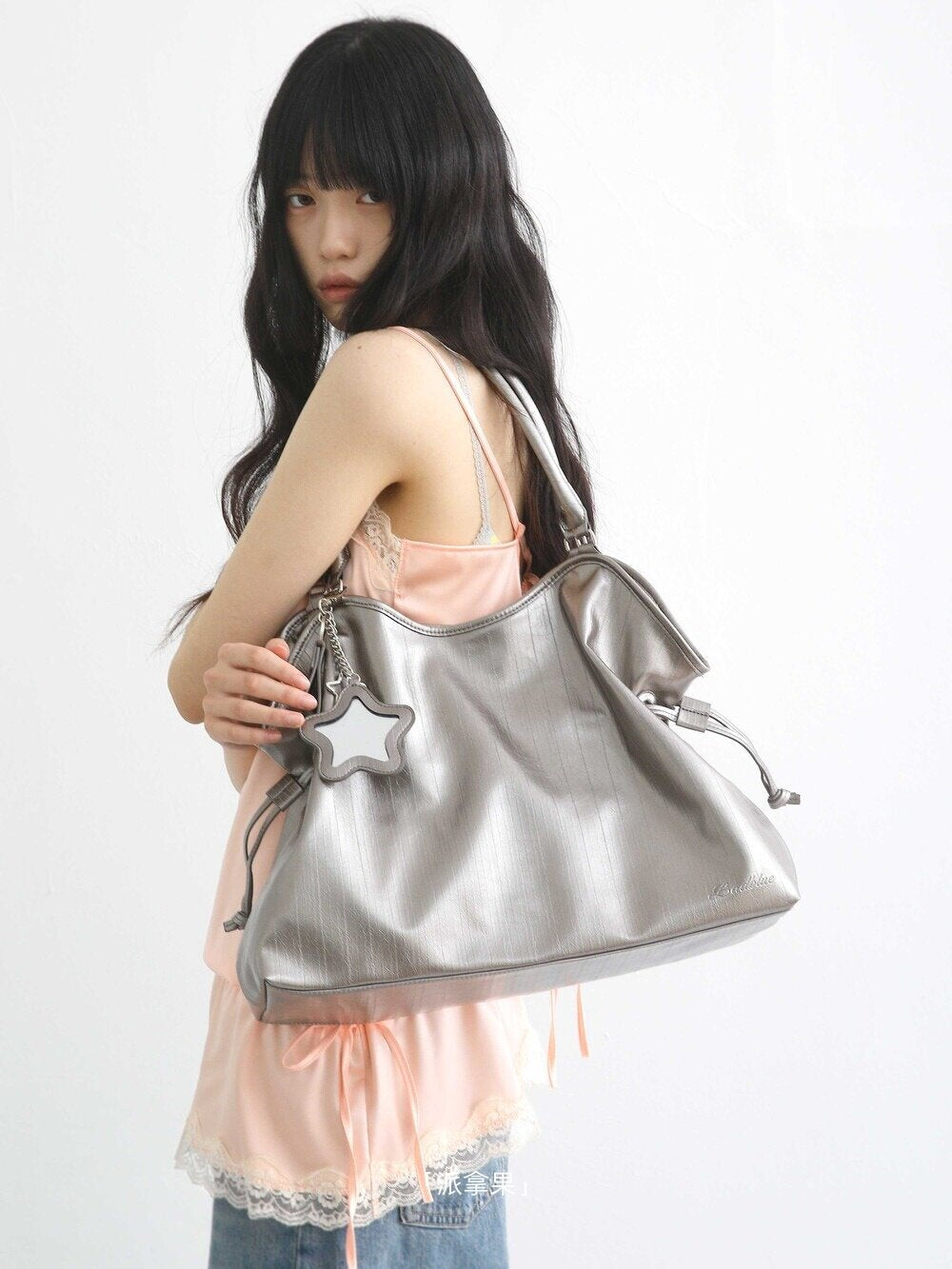 Korean Style Light Butter Striped Crack Women's Handbag