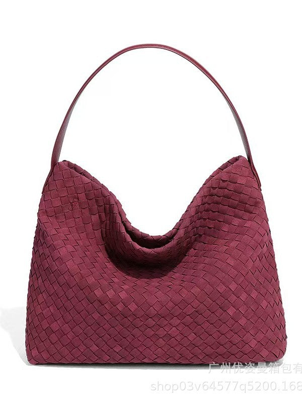 Style Retro Accent Large Capacity Woven Handbags