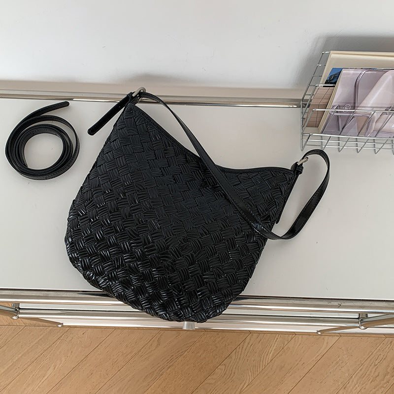 Women's Summer Authentic Leather Weave High Sense Bags