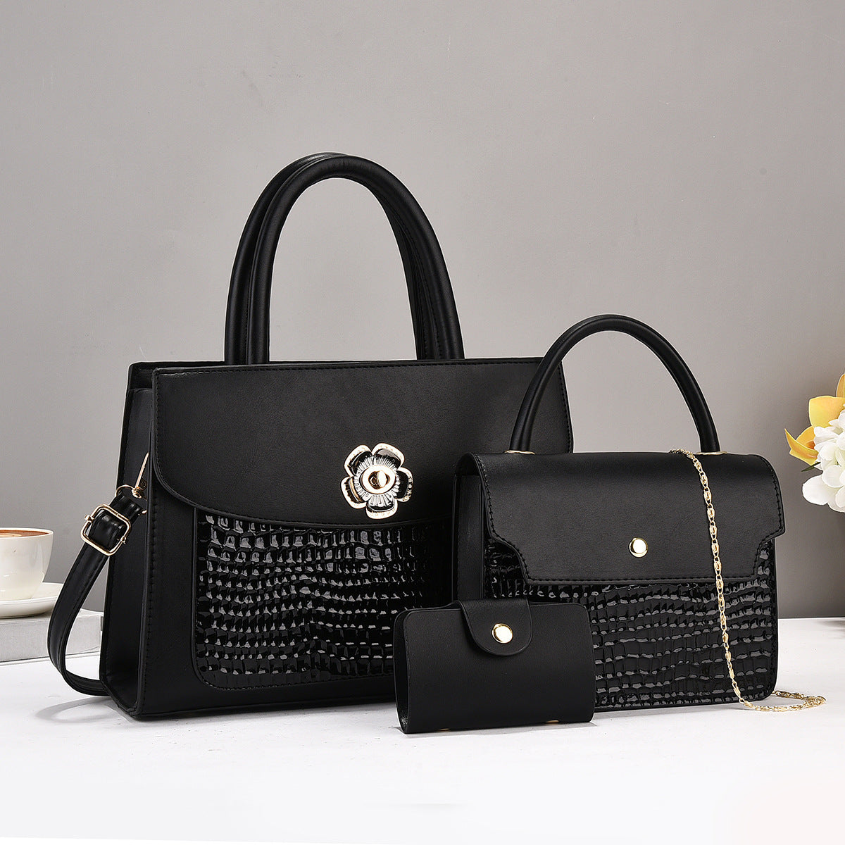 Women's Three-piece Portable Female Lady Fashion Bags