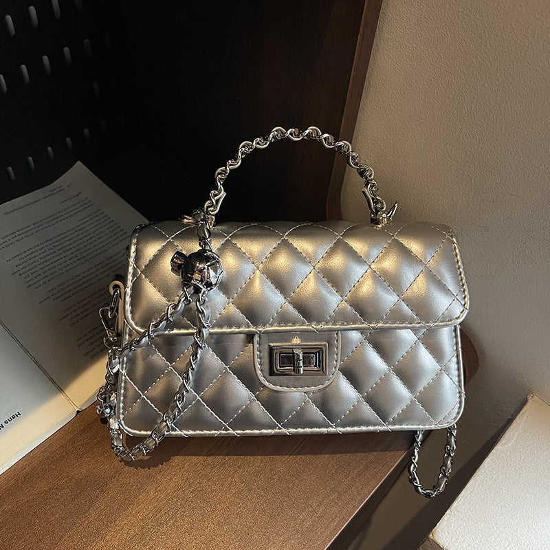 Popular Innovative Rhombus Chain Simple Style Women's Messenger Bag