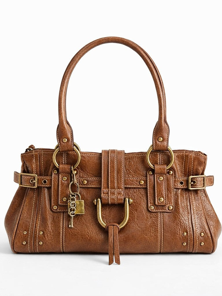 Women's Large Capacity Totes Design Vintage Rivet Tote Bag