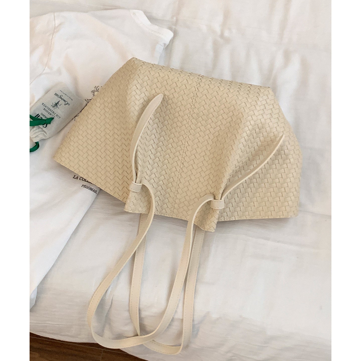 Women's Large Capacity Woven Vegetable Basket Simple Underarm Bag