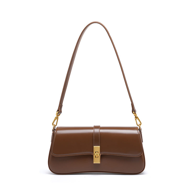 Women's Cowhide High Quality Niche Baguette High-grade Women's Messenger Bag
