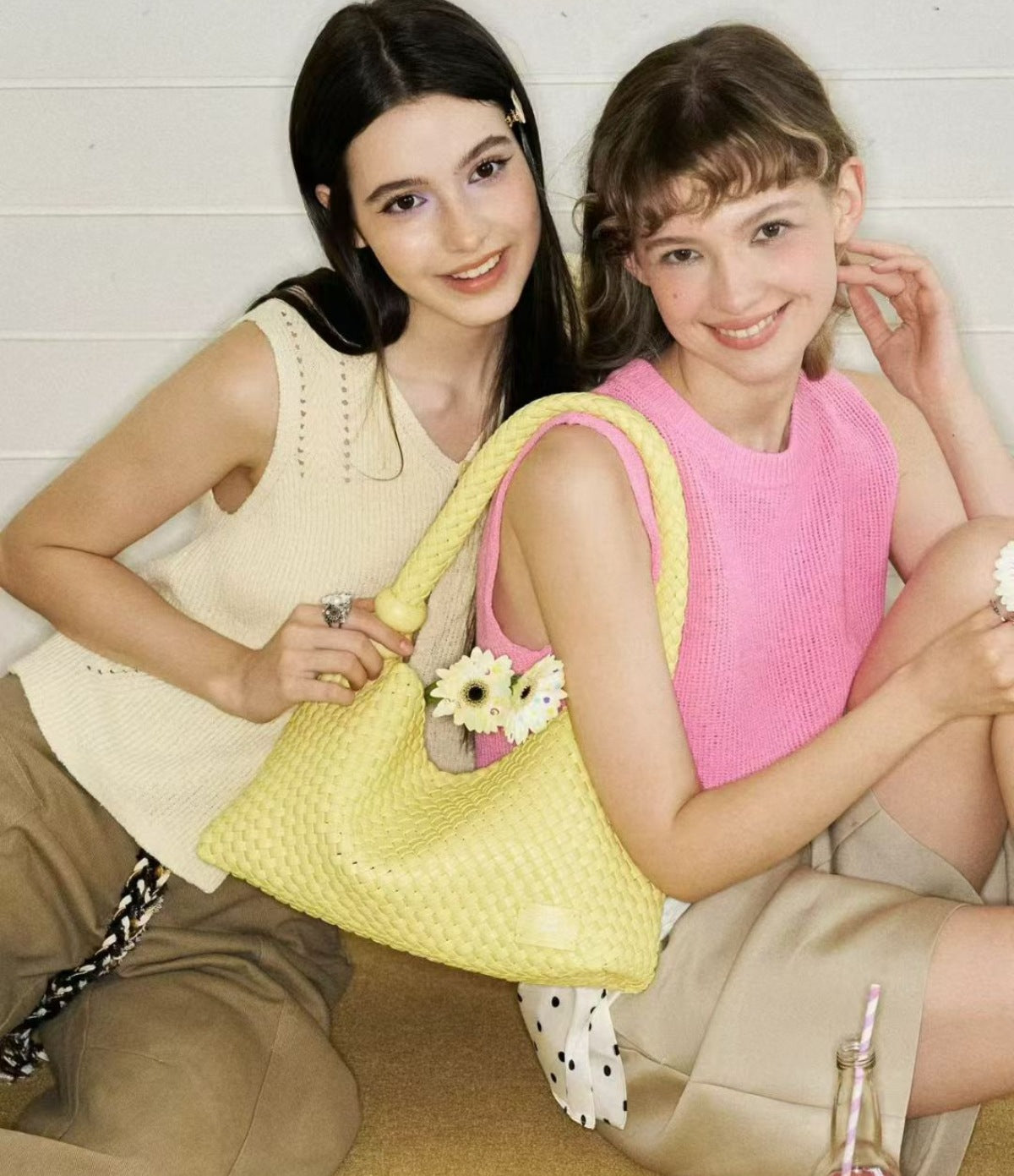 Women's Handmade Woven Vegetable Basket Beach Vacation Women's Shoulder Bag
