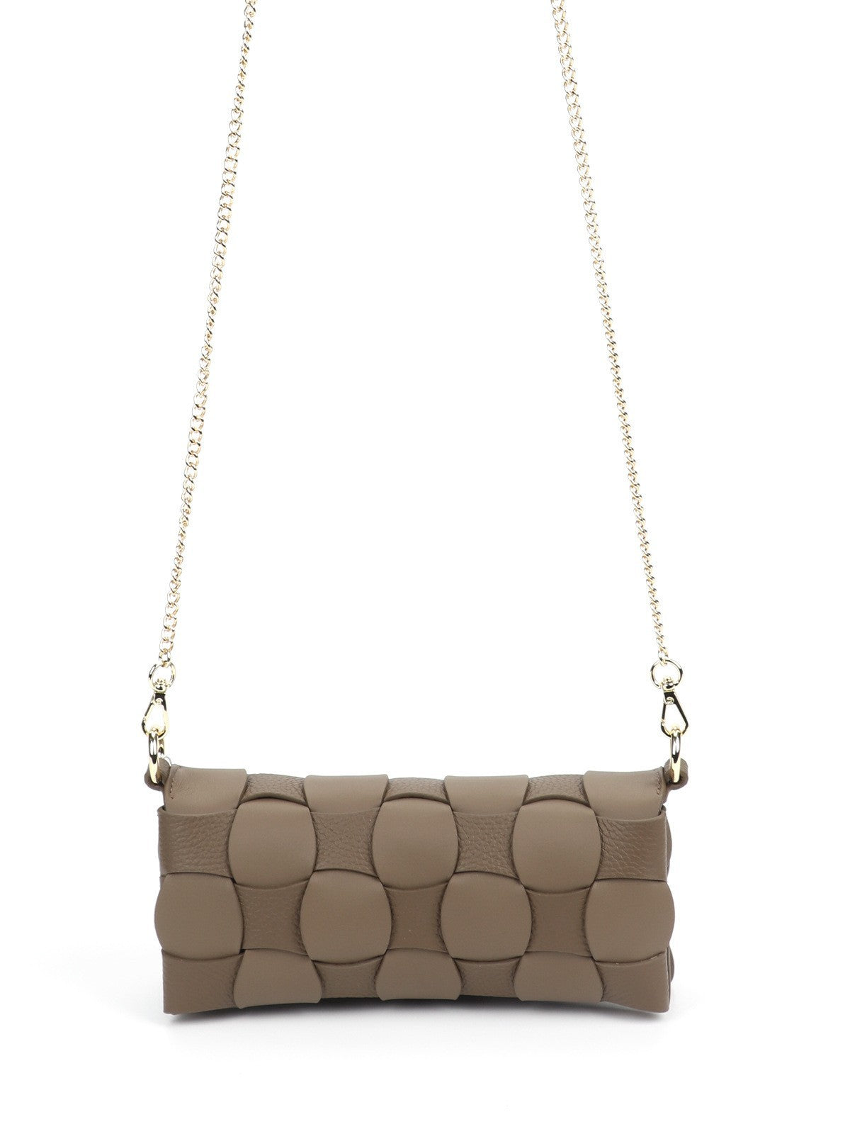 Anthracene Camel Stitched Cowhide Chessboard Portable Bags