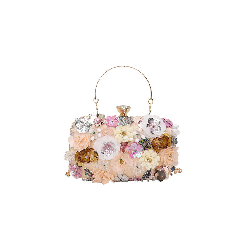 Women's Flower Dinner Fashion Chain Box Women's Shoulder Bag