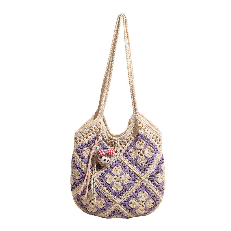 Women's Large Capacity Ethnic Style Hollow Seaside Tote Bag