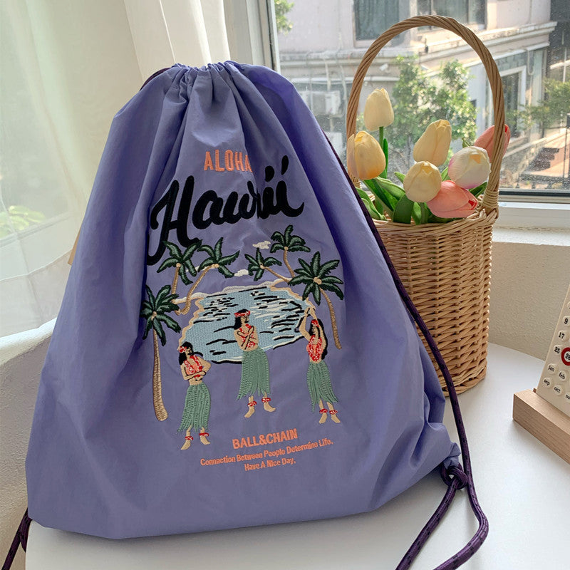 Style Fashion Cute Cartoon Environmental Protection Drawstring Women's Backpack