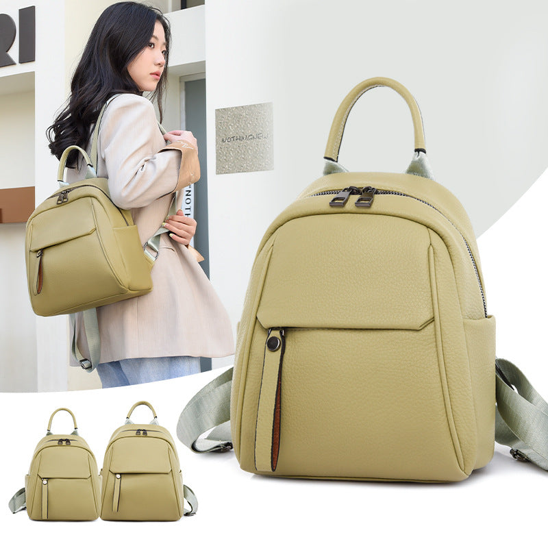 Women's Female Soft Leather Fashion Artistic Wind Women's Backpack