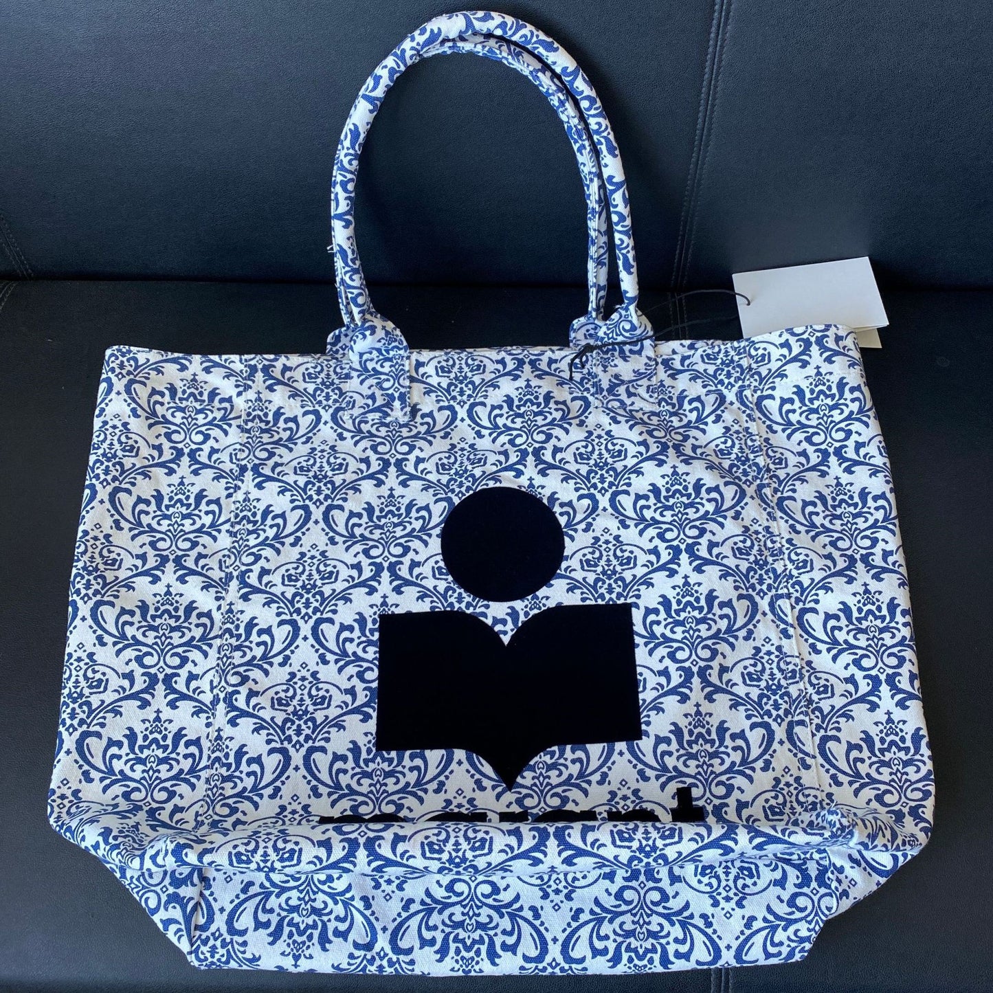 Single Canvas Large Shopping Blue White Handbags