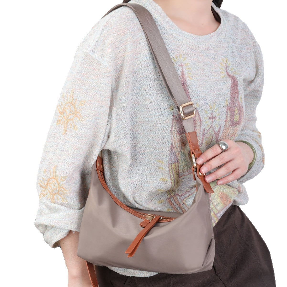 Women's Niche Design Oxford Cloth With Leather Fashion Women's Messenger Bag