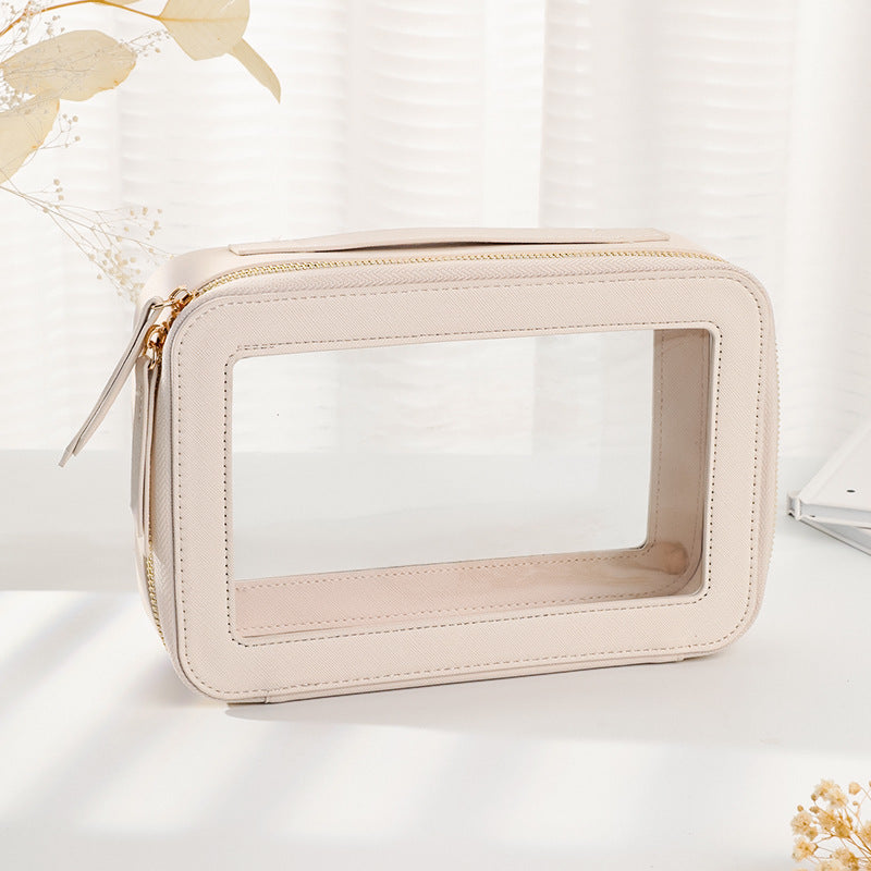 Wet Separation Portable Leather Wash Large Capacity Transparent Bags