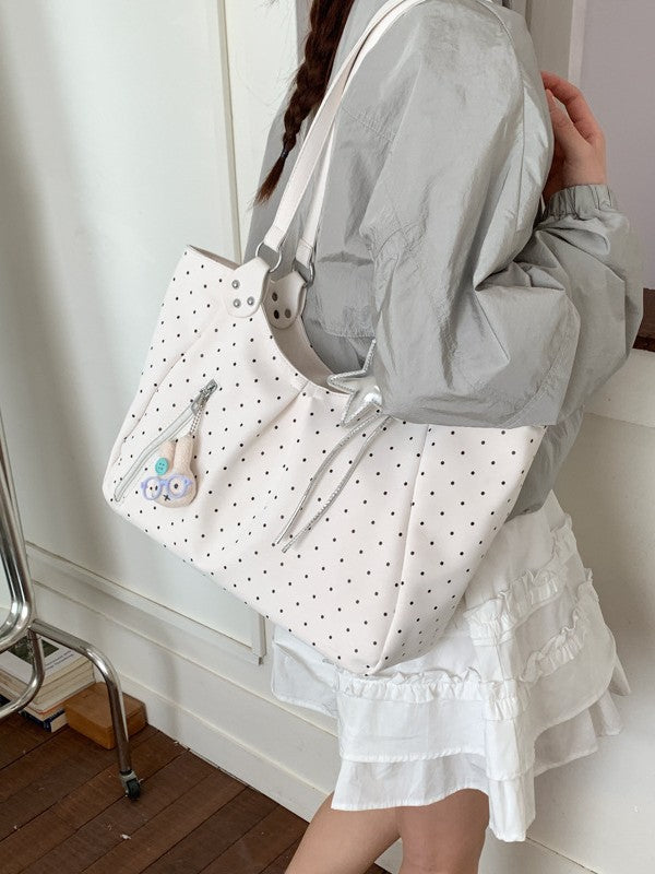 Women's Polka Dot For Large Capacity Cute Girly Style Commuter Lightweight Tote Bag