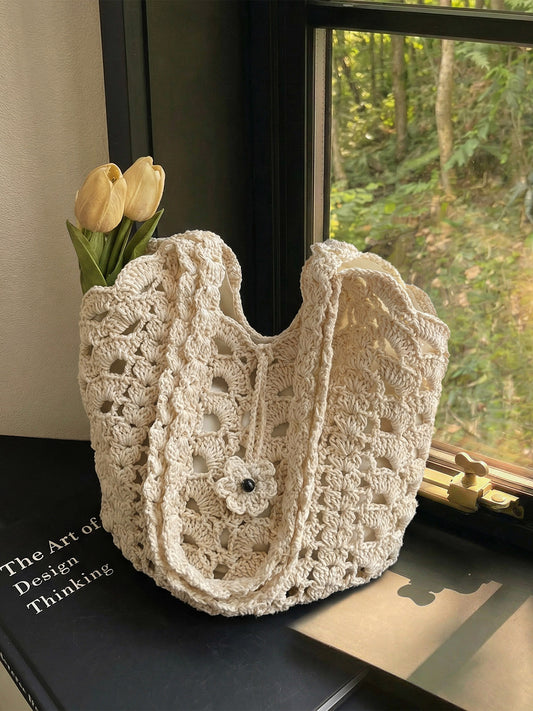 Women's Woven Fashionable Niche Holiday Large Capacity Shoulder Bags