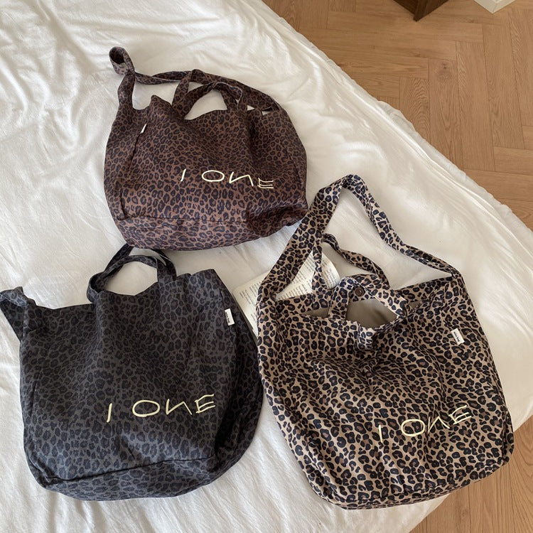 Women's Procurement Service Of Korean Fashionable Commuter Leopard Print Versatile Large Women's Shoulder Bag