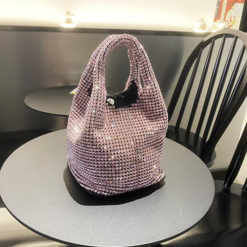 Women's Style King Rhinestone Portable Elegant Vegetable Basket Women's Messenger Bag