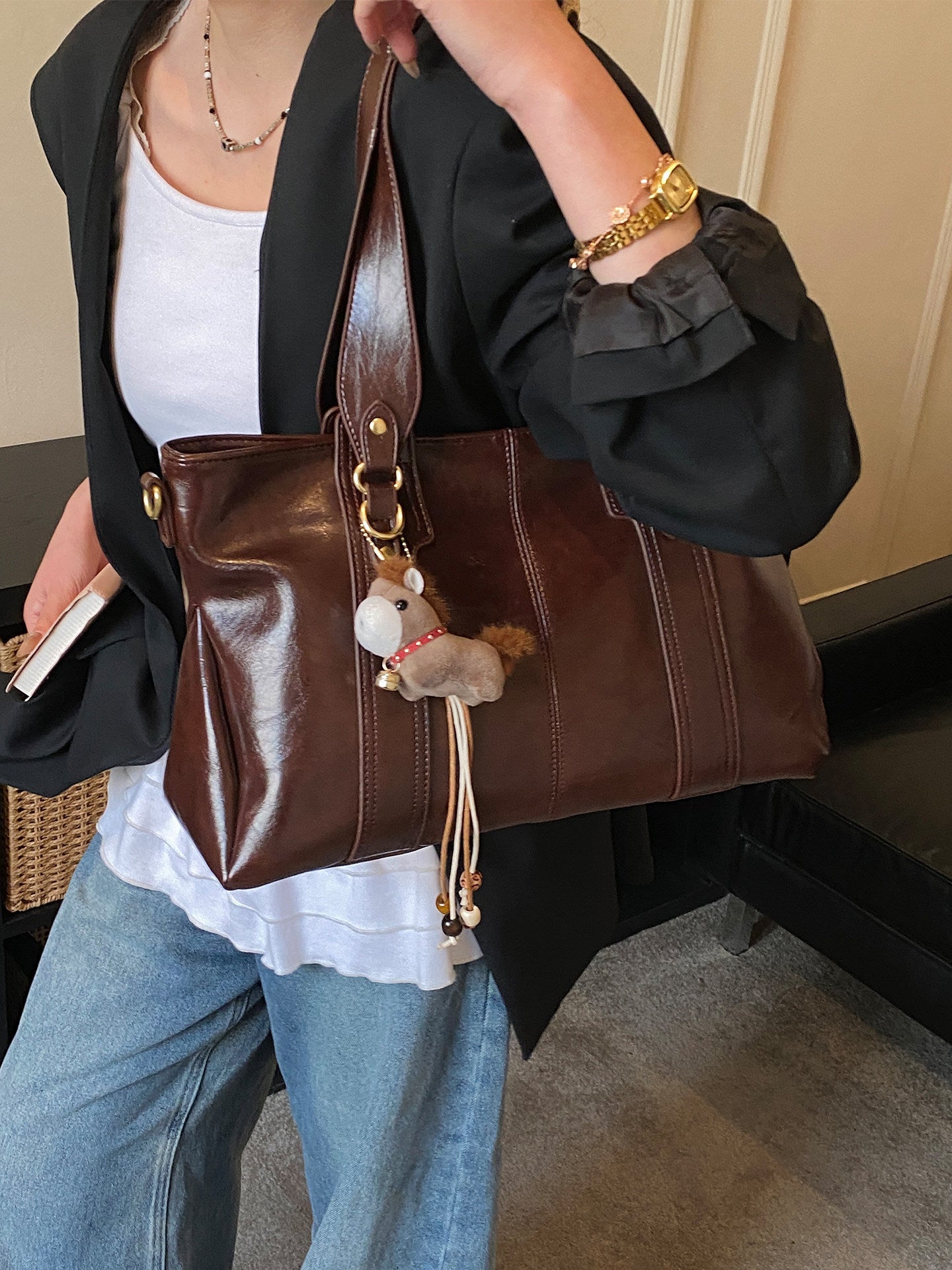 Women's Spring Large Capacity Fashion High-grade Underarm Bag