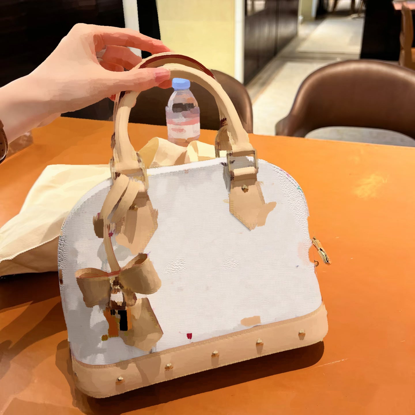 Women's High Version Chip White Three-color Mini Baguette Long Joint Name Women's Handbag