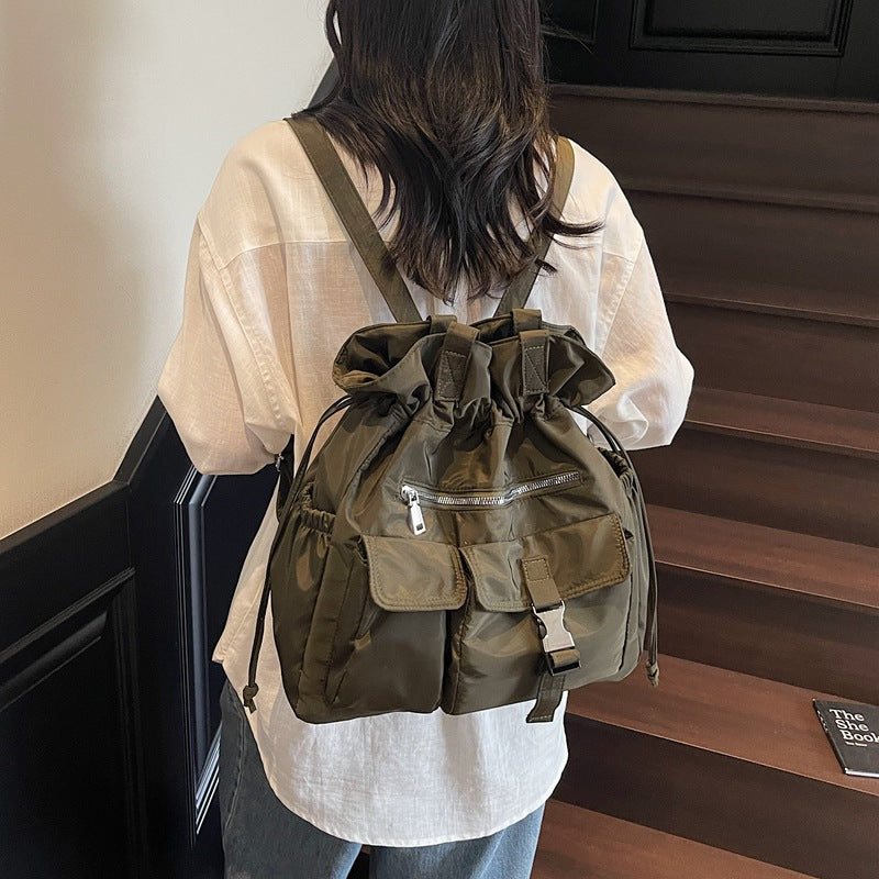 Women's Large Capacity Drawstring Simple Multifunctional Storage Practical Backpacks
