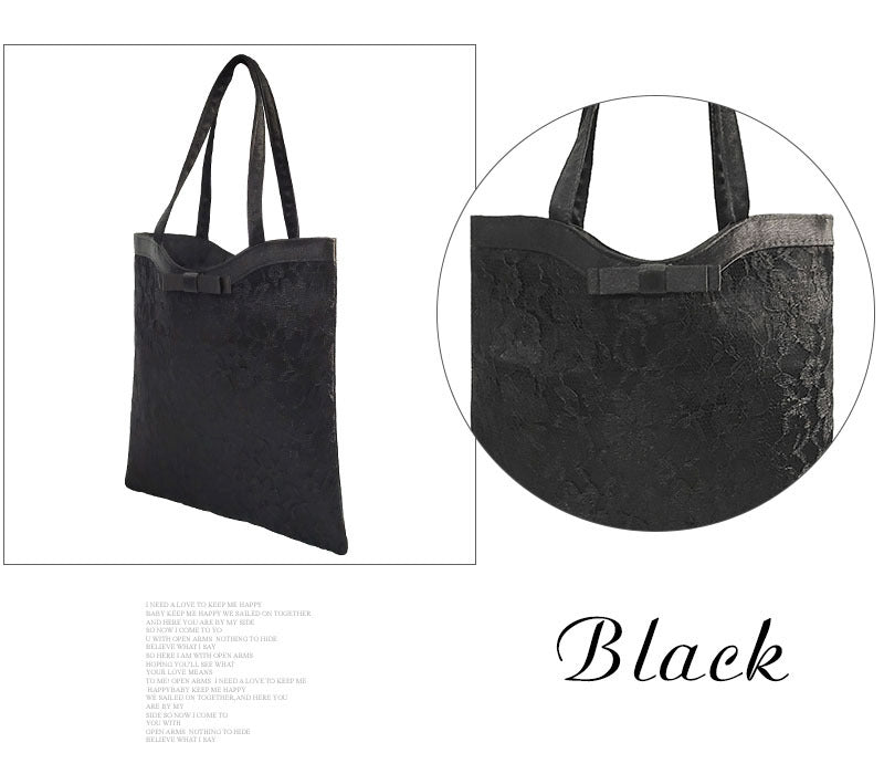 Women's Elegant Style Shopping Lace Stitching Bow Women's Handbag