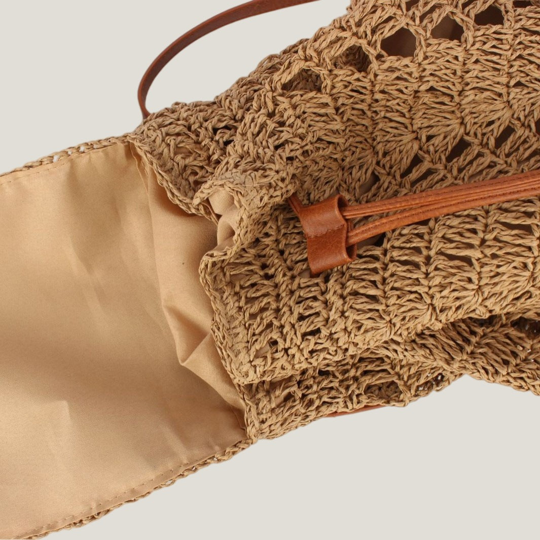 Women's Mori Crocheted Woven Beach Holiday Commuter Women's Backpack