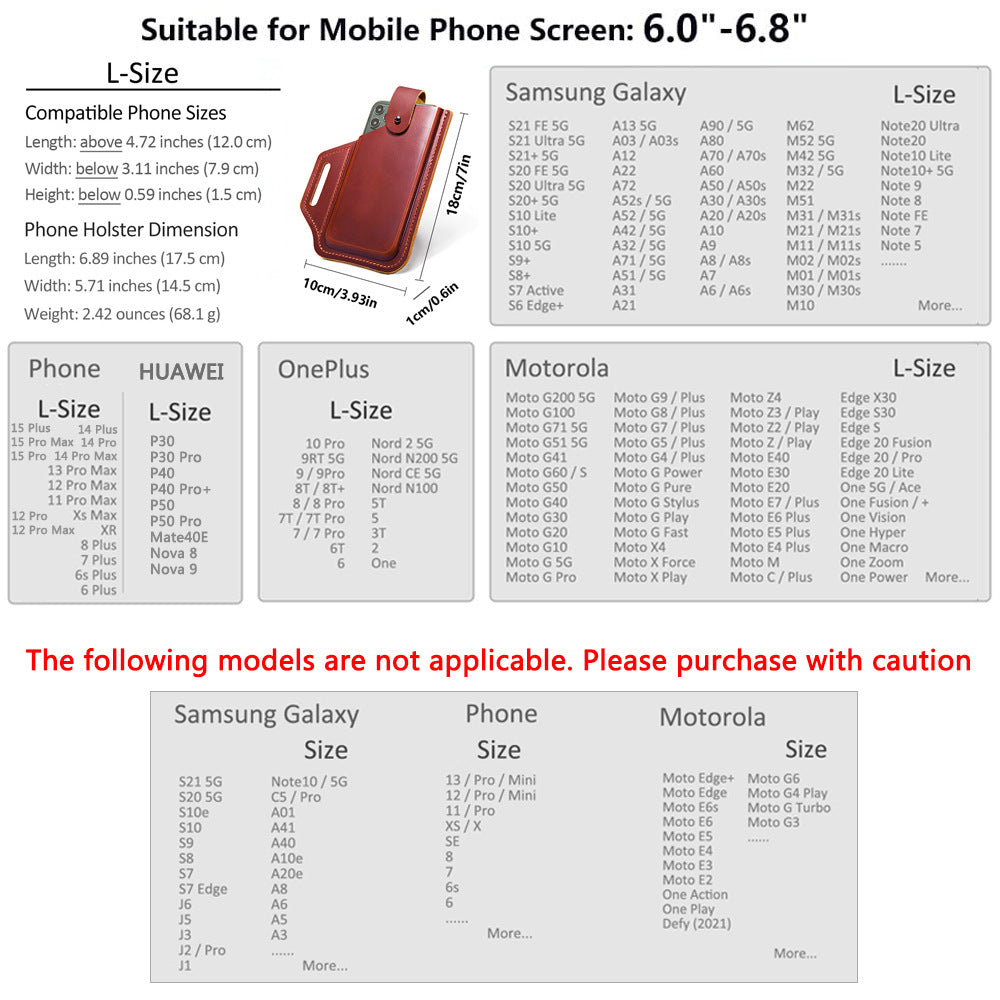 Men's Can Hold Phones Under Inches Multiple Wear Phone Bags