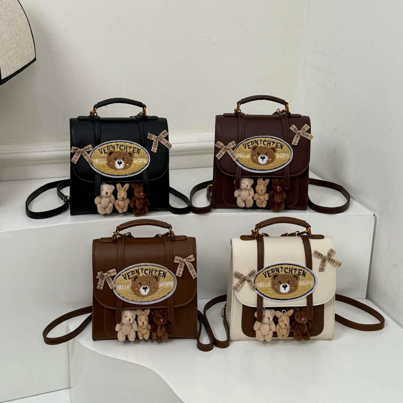 Women's Cute Letters Bear Niche Design American Backpacks