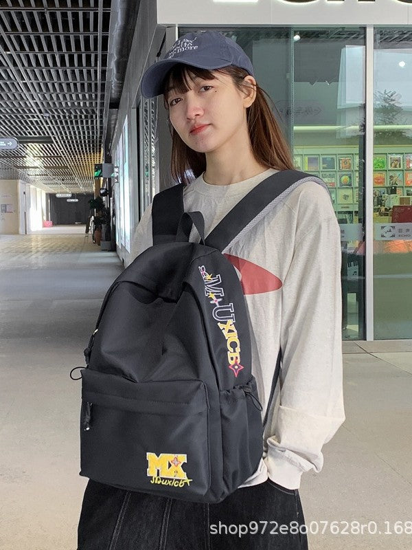 For Male Female College Korean Large Capacity Solid Color Junior Backpacks