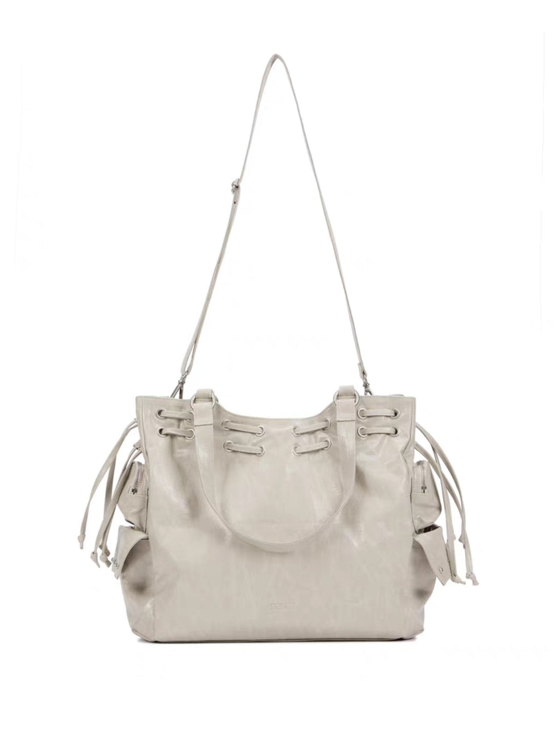 Women's Niche Large Drawstring Capacity Motorcycle Rivet Women's Messenger Bag