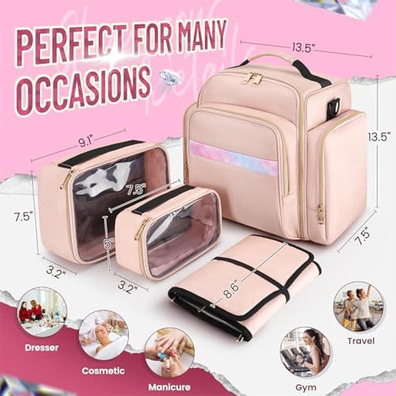 Storage Detachable Boxes Jewelry Organizing Roll Makeup Bag