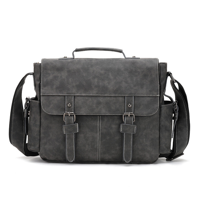 Men's Retro British Style Horizontal Large Capacity Shoulder Bags