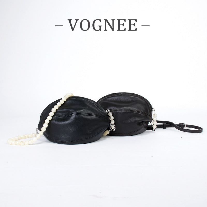 Women's Design High-grade Sheepskin Beaded Lantern Chain Shoulder Bags