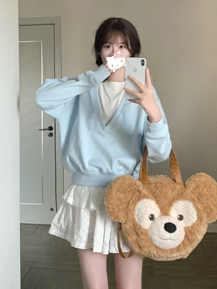 Lovely Duffy Bear Big Face Plush Women's Shoulder Bag