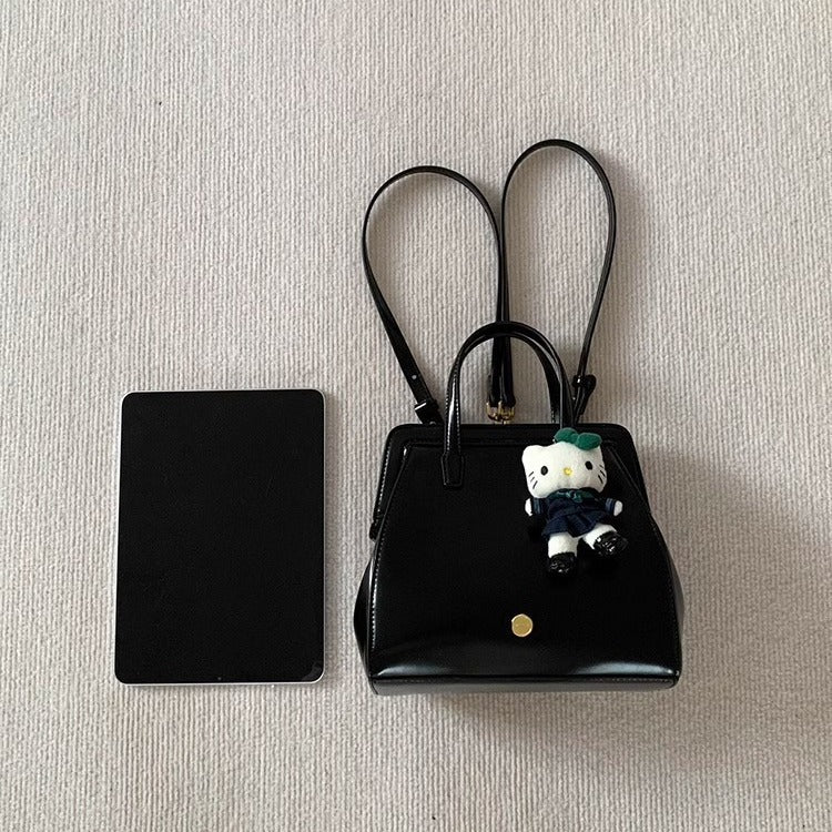 Women's Retro Clip Niche Black Trendy Women's Backpack