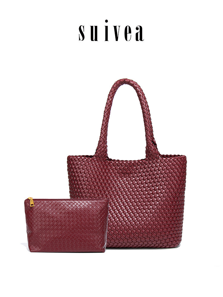 High-grade Soft Leather Hand-woven Idle Style Bags