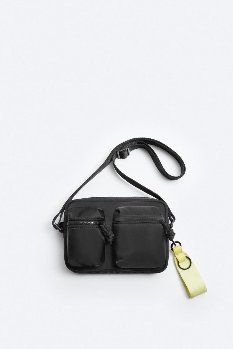 Men's Fashion Black Nylon Cloth Mini Commuter Bags